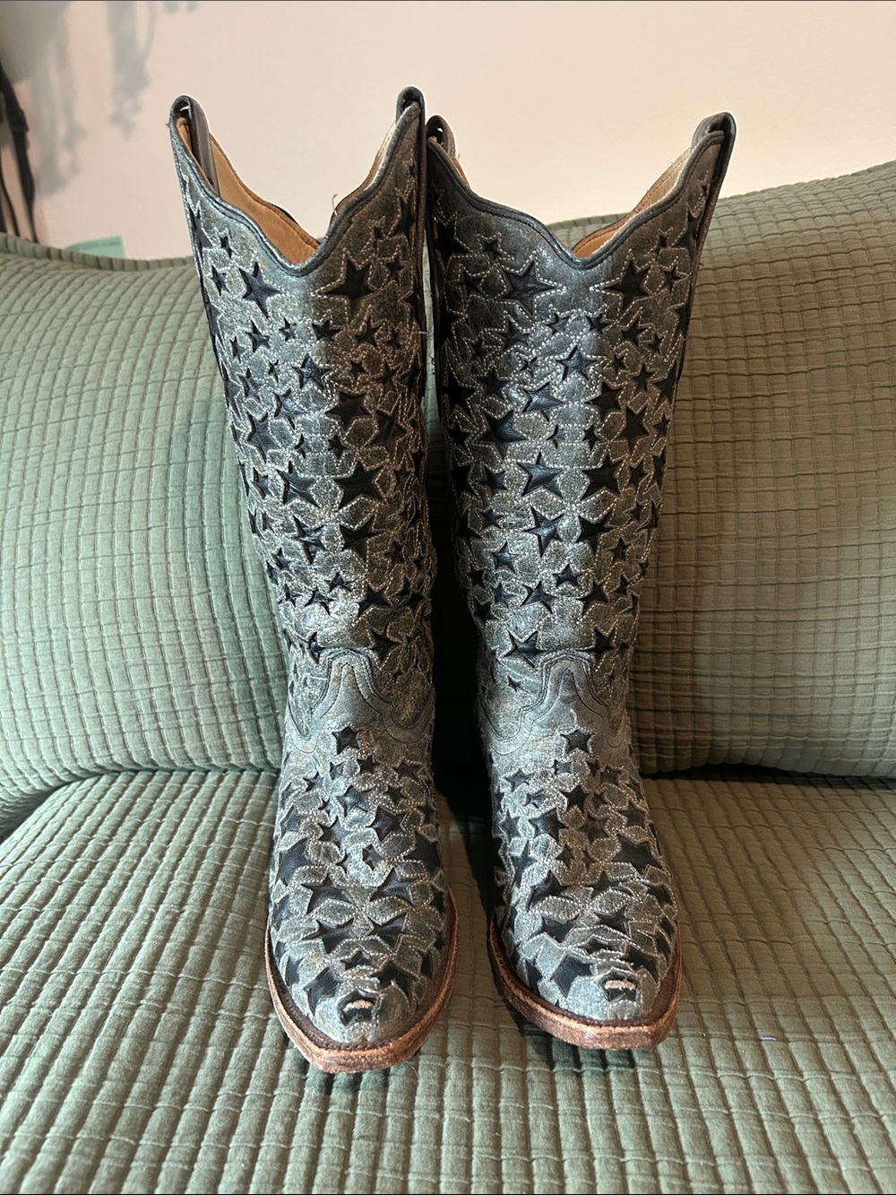Corral Boots Women's Gray Star-Pattern Western Boots